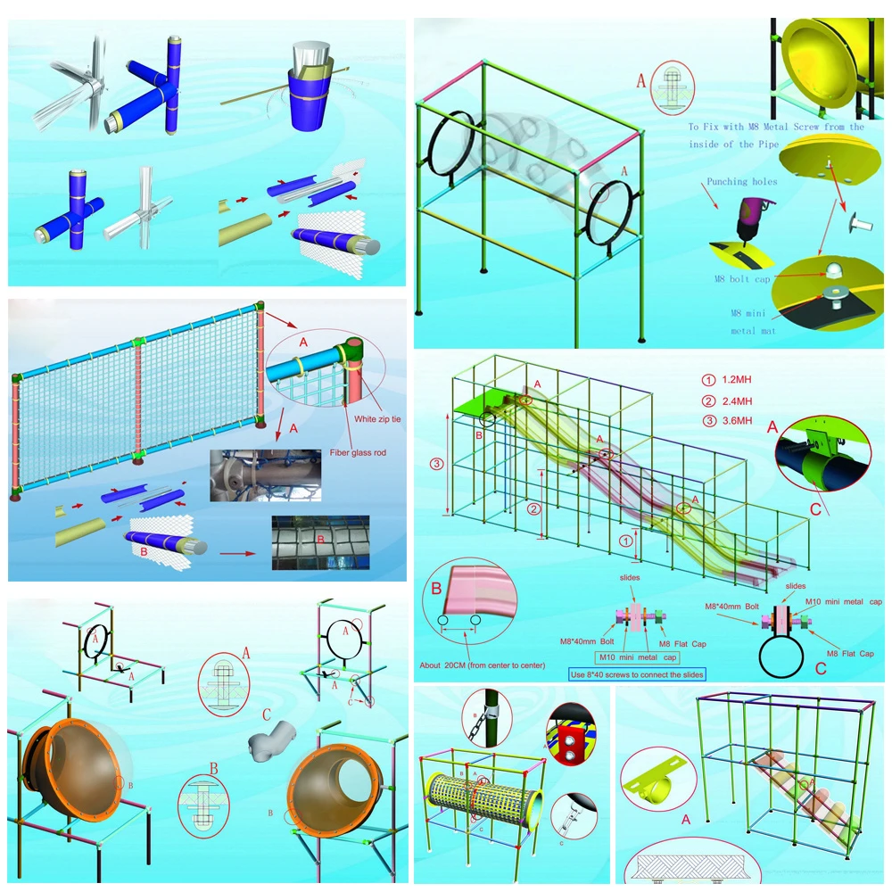 soft playgrounds parts install drawing